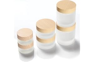 ‎TUAKIMCE TUAKIMCE 6 Stück 15ml 30ml 60ml weiß mattiertes Glas Cremedose Leer Leerdose klarer Tiegel Leerdose Leere Nachfüllbare Behälter Glasbehälter mit Deckel und Liner für Lotion, Creme, Kosmetik