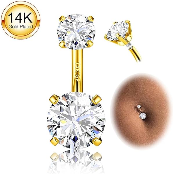 Crdifu 6-9pcs Anneaux de Nombril Ensemble Pack 10mm en Acier