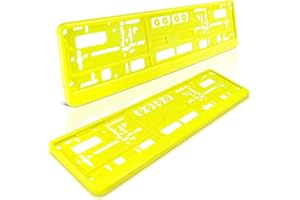 ‎SCHILDEVO schildEVO 2 Kennzeichenhalter | NEON-GELB | Auto PKW Kfz | Nummernschildhalter | Kennzeichenverstärker | DHL-Versand