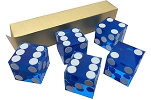 POKER CHIP SHOP 5 x perfekte 19 mm Präzisions-Casino-Würfel/Craps (blau) 5reddice