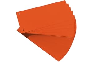 Herlitz® Kartonowe Przekładki 1/3 A4 | Zestaw 100 sztuk | Do Standardowych Segregatorów | Dziurkowanie Europejskie | Idealne Dla Dokumentów A4 | Wykonane z Kartonu z Recyklingu | Pomarańczowe