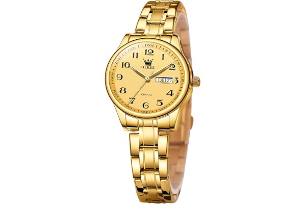 OLEVS Montre Femme Diamant Montre avec Petit Visage Or Argent Bracelet en Acier Inoxydable Étanche Date Montre