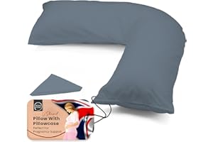 Rohi Orthopaedic V Pillow with Pillowcase – Anti Allergy Triangle pillows for Adults, Nursing, Maternity & Pregnancy – Extra Hollowfibre Cushioning to Supports Neck, Head & Back (Grey)