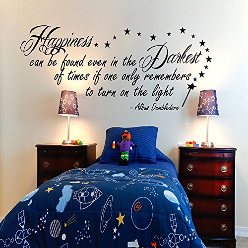 Harry Potter Happiness Can Be Found Dumbledore Inspirational Wandaufkleber Vinyl-Aufkleber Quote 100x55
