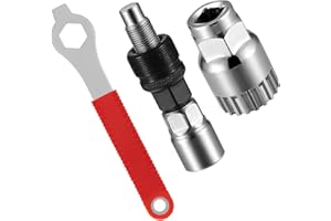HUANGYIHAN Juego de herramientas para extractor de bielas de bicicleta de 16 mm con llave de pedalier, juego profesional para extracción de manivela, herramienta de pedal y extractor de rodamiento interior