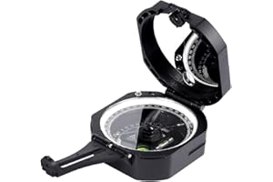 TKKUCE Bussola Militare Geologica, Portatile Bussola, Fluorescente, Impermeabile e Shakeproof per l'esplorazione Geologica, Caccia, Escursionismo con Astuccio e Cinturino