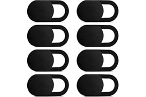 MEXRUMI 8 Piezas Webcam Cover, Camera Cover Film Ultra Thin Cover Camera Laptop Webcam Slide Cover Webcam Protection,Webcam Cover For Computer,Mobile Phone,Tablet,Laptops,Protect Your Privacy(Black)