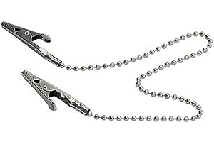 UPSTORE 2 PZ Argento 12 '' Anziani/Per adulti/Bambino / Toddler Catenella di metallo Tovagliolo Clip di fissaggio Dentale Bib Catenaccio Titolare Cordino Neck Strap per Asciugamano Coperta Grembiule