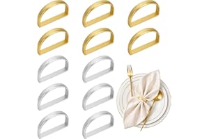 CISHOW 12 STK Serviettenringe, Gold | Silber Elegante Serviettenschnallen, Serviettenschnallen Blätter für Hochzeitsfeier, Serviettenschnallen Blätter für Hochzeitsfeier Abendessen Jubiläum Tischdekoration
