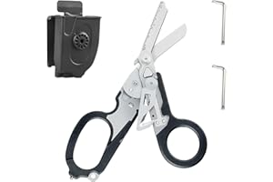 CALENXY Raptor Response Notfallschere, Trauma Schere Multitool Rettungsschere mit 6 Praktischen Funktionen Faltbare Scherenzange mit Holster, Taktische Klappzang für Outdoor Camping Rettung Werkzeuge