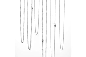 Naler Chaînes pour Bijoux, Lot de 6 pièces Collier Chaîne en Acier Inoxydable 45/50/60cm, Chaînes en Maille Idéal pour Bricolage Bijoux Collier Femme Homme