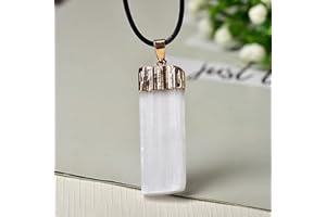 DEJIN Colgante de yeso de selenita 100% natural, piedra mineral de roca, para añadir regalos de bricolaje, recuerdo, 1 unidad, oro selenita, 1 unidad