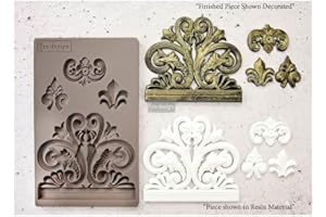 PRIMA MARKETING INC Redesign With Prima Redesign Decor Moulds 5"x8"x8mm-Bridgeport Irongate Crafting Resin Molds for air Dry Clay DIY Projects Funiture Dresser, Chocolate,Cake,Candy,Backery,Soap,Polymer Clay,hot Glue