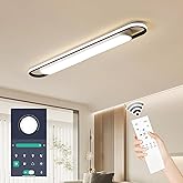 Modern Smart LED Linear Ceiling Lights Dimmable LED Ceiling Lamp with Remote Control 4ft Acrylic Flush Mount Ceiling Lighting