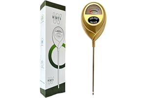 WIMPA Medidor Humedad Plantas - Higrometro para Jardin - Herramientas Jardineria (Medidor Humedad Dorado)