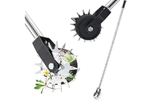 FACHMACH Wheel Rotary Edger, Lawn Edger Sidewalk Garden Edging Tool, Manual Grass Edger Heavy Duty Stainless Steel Grass Trimmer Grass Cutter for Landscaping Yard, 66in