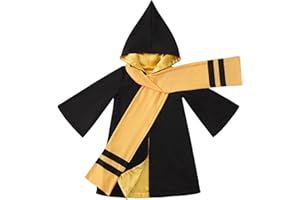Miyanuby Toddler Wizard Cloak & Scarf Set 2-Piece Kids Fancy Dress Outfits Wizarding World Role Play for Boys Girls 1-6 Years Halloween Christmas Party