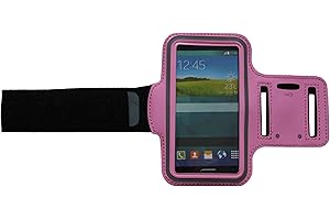 DEALBUDE24 Fitness Sportarmband kompatibel für Apple iPod Touch 3G 4G 5G 6G Armband Handy Oberarm Halter für Fitness, Joggen, Laufen Hülle Tasche Blank Klein Rosa