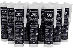 MARBET DESIGN 12 cartuchos | Adhesivo de montaje | Acrílico | A prueba de heladas | Marbet | TITAN SUPER