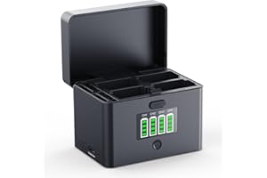 K&F CONCEPT NP-FZ100 y LP-E6 Cargador de batería 2 en 1 de 4 Canales, Carga Rápida 40W PD, Compatible con Sony A6700/A7III/FX3/FX30/A7IV y Canon EOS R5 II/6D/5D, USB C, Almacenamiento SD, CFA, CFB