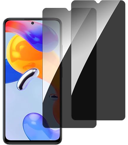LZAYN 2 Pezzi Privacy Pellicola Protettiva per Xiaomi Redmi Note 11S, Anti Spy in Pellicola Vetro Temperato, Durezza 9H, Anti-Graffio, Anti-Impronta, Senza Bolle, Facile Installazione