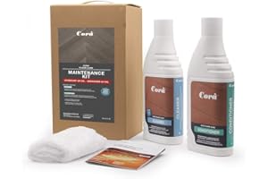 CORA' Corà KIT MAINTENANCE Verniciati - Detergente e Cera professionale parquet - Pulizia e manutenzione pavimento in legno verniciato/UV OIL - 1 LT. Cleaner,1 LT. Conditioner - Corà Floor Care