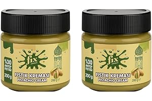 ASRINFOOD Natural Pistachio Cream Made of Premium Pistachios | 2 x 200 g | For Dubai Chocolate & All Dishes | Pistachio Paste & Pistachio Cream | Pistachio Cream for Desserts, Breakfast