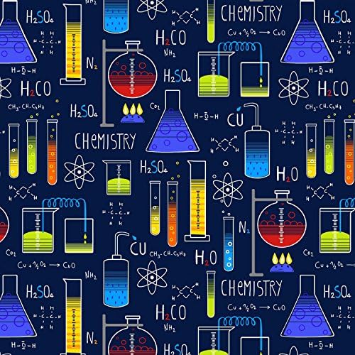 SCIENCE FABRICS - Science Images Large Navy Blue - STU74 - By 0.5 Metre - By Studio E - 100% Cotton (Science Images Large Navy Blue STU74)