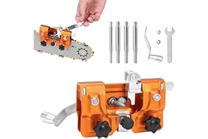 KUWUNG Kettensäge Schärfgerät, Handkurbeln Sägekettenschärfgerät, Tragbare Manuelle Kettenmühle mit 4 Schleifsteinen Teile, für Alle Arten Von Kettensägen,Holzfäller und Gärtner