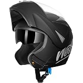 Westt Modular helmet with double visor, helmet scooter ECE 22.06 approved | Motorcycle Helmet Integral/Modular Men Women, Jet