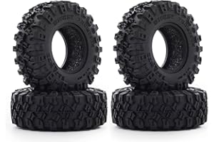 NINGWANG 4PCS 52X17mm 1.0 Inch Soft Rubber Wheel Tires Tyre for 1/24 RC Crawler Car Axial SCX24 90081 AXI00002 Upgrade Parts, Black,500128192