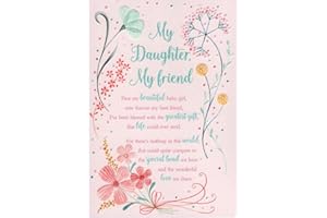 IC&G, INTERNATIONAL CARDS & GIFTS Daughter Trifold Birthday Card - Sentimental Poem and Flowers with an Embossed Finish - by ICG