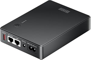 Shanqiu SAI Mini UPS con Gigabit PoE para WiFi, Router, Módem, Cámara de Vigilancia, Entrada AC Salida 5V USB 12V DC 48V PoE