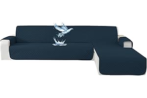 YSTELLAA Impermeable Housse Canapé 2 Places, Housse Canape d'angle Gauche/Droit Universel Réversible, avec Accoudoirs, Protection Chat Chiens Griffures, Sofa Cover Antidérapante, Bleu Berlinois