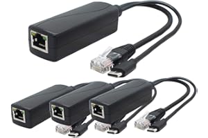 ANVISION 4-Pack 5V PoE Splitter, USB Type C, 48V to 5V 2.4A, IEEE 802.3af Compliant