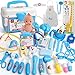 Produktbild Arztköfferchen Doktor Set, Vicoki Kinderarztkoffer Arztkoffer mit 37 tlg Arzt Spielzeug für Kinder ab 3 Jahren, 22×16×16cm (Blau)