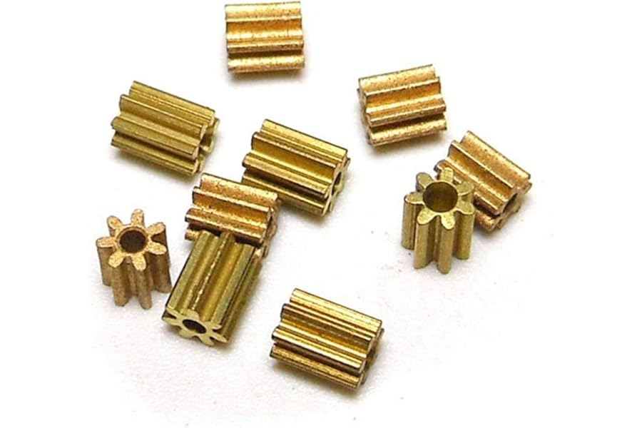 MKSIWSA Industry 10pcs Metal Gears 71A 0.3M Copper Gear 7T for Motor Parts 1mm Tight Shaft Match 7 Teeth Pinions (Hole Diameter : 1mm, Number of Teeth : 7 Teeth)
