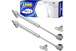 2 Piezas Amortiguador Puerta Cocina 150N Color Níquel - Pistones Hidraulicos Muebles Cocina y para Armarios con Kit de Montaje - Garantía de 10 Años - MONTERAL