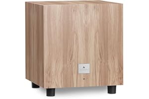 Triangle – Caisson de Basse Tales 340 avec Amplificateur 200W – Bass Reflex - Haut-Parleur 25 cm – Entrées RCA/LFE - Polyvalent Musique et Home-Cinéma - 342 x 383 x 357 mm - Chêne Clair