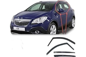 AC WOW 4 x deflettori d'aria compatibili con Vauxhall Mokka 2012 2013 2014 2015 2016 2017 2018 2019 2020 vetro acrilico PMMA porte finestre In-Channel Visiere pioggia neve sole scudi meteo