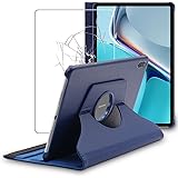 ebestStar - Cover per Huawei MatePad 11 (2021), Custodia Protezione Rotazione 360, Pelle PU, Blu scuro + Vetro Temperato