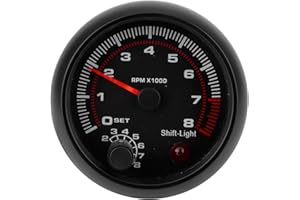 ARAMOX Contagiri Universale per Auto Nero 0-8000 Giri/min 12V Contagiri per Automobili Adatto per Veicoli a Benzina e Motori a 4-8 Cilindri