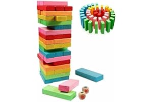 Home Flair Kids Games | 51 Piece Wooden Building Blocks | Kids Toys Tumbling Tower Board Games | Building Blocks Puzzle Board Game | Family Games | Gifts For Kids