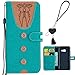 Produktbild Samsung A3 2017 Tasche, Edaroo Cute Design Grün PU Leder Kunstleder Flip Case mit ID Kreditkarten Magnetverschluss Stand Fuction Schutzhülle Handytasche für Samsung Galaxy A3 2017