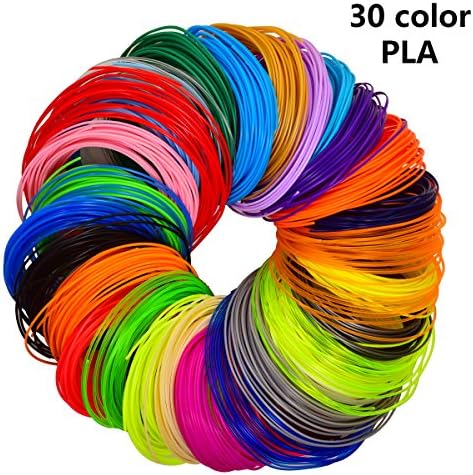 3D PLA Filaments, 3D Printing Pen Filament Refills 1.75mm ,PLA spool for 3D Printers &amp; 3D Pens(30 color),Adkwse (5M*30 color)