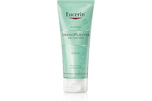 Eucerin DermoPurifyer Oil Control Scrub 100 ml, Scrub corpo e viso anti-imperfezioni e punti neri con Acido Lattico e micro particelle, Esfoliante pelle grassa e a tendenza acneica