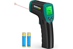 ERICKHILL Infrared Thermometer -50℃~600℃ Adjustable Emissivity Non-Contact Laser Thermometer Gun LCD Backlit Digital Display -Compact Size for Vehicle Repair/Cooking/BBQ/Freezer/Food, Dark Gree