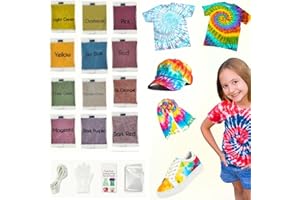 KARLOR Tie Dye Kit - 12 Textile Dyes Batik Colours Fabric Paint Set for DIY Textile Clothing Dyeing Fabric Batik Set for Shirts Hoodie Shirts, Adults Children Handmade Projects