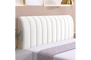 Hearda Velvet Elastic Bed Headboard Cover, Stripes All-inclusive Dustproof Protector Cover, Soft Comfortable Headboard Slipcover Fluffy Head Cover For Bedroom Decor (120cm,White)