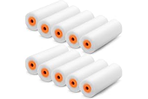 IBOPUXIU 10x mini rodillos de pintura, rodillo de espuma de 100 mm para pintura brillante y satinada, ideal para pintar madera, metal, alféizares, rodapiés y puertas.